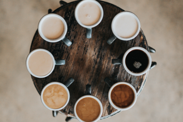 Selection different coffee strengths