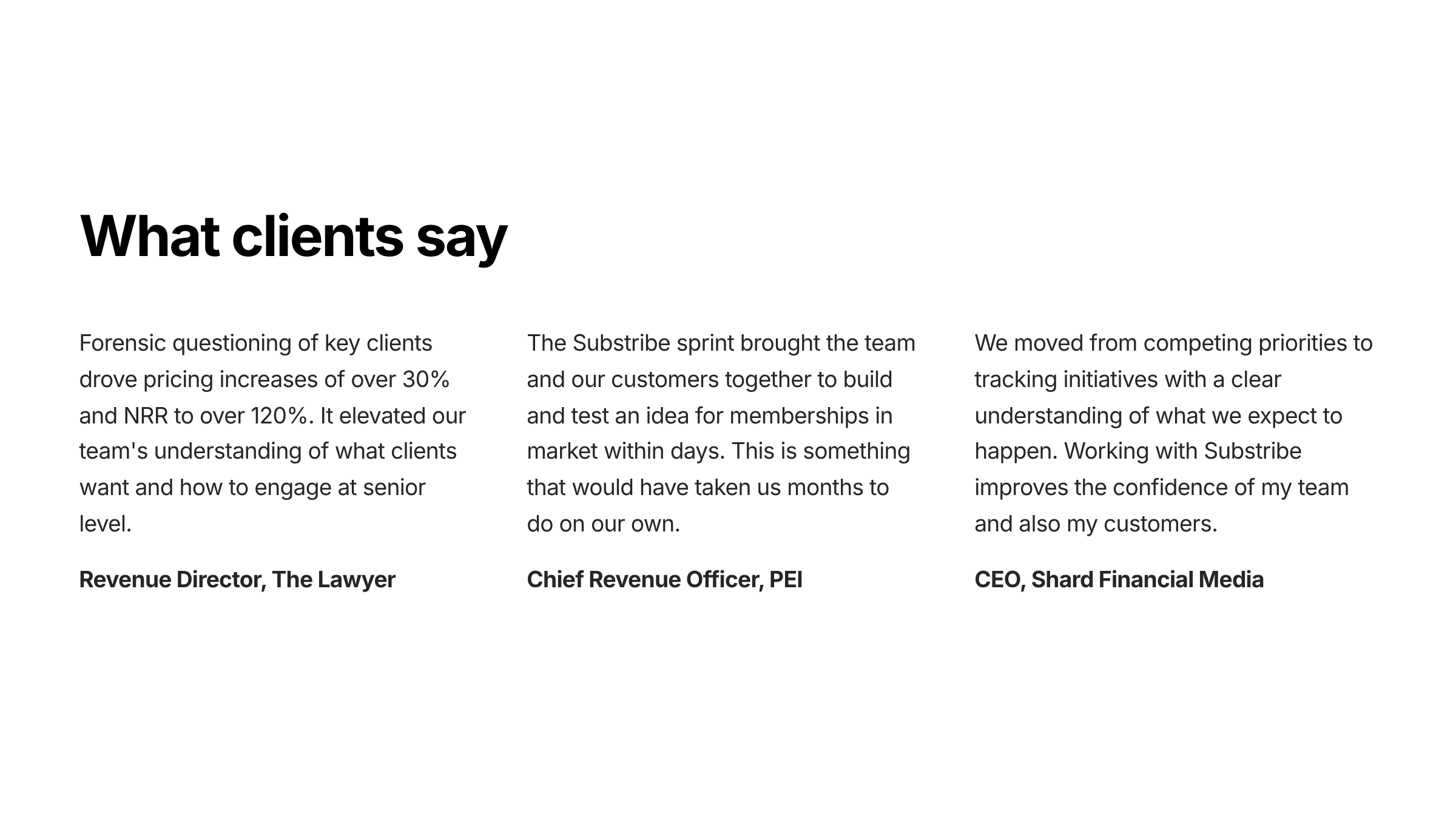 What clients say